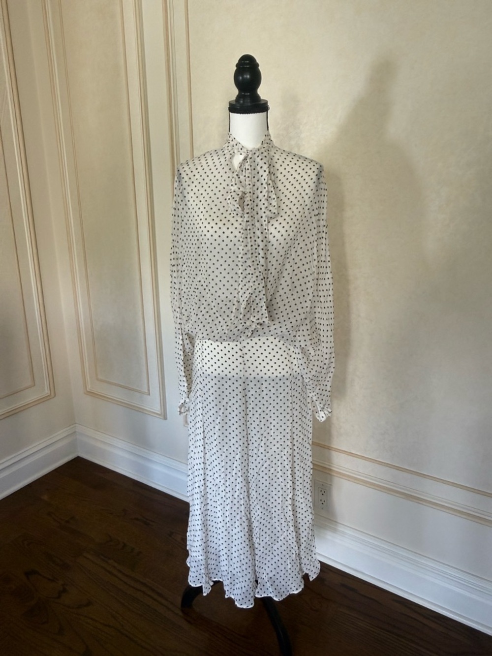 ZARA ZW COLLECTION POLKA DOT MIDI SKIRT - Picture 16 of 16